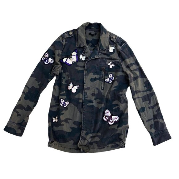 Arrive Jackets & Blazers - ARRIVE Camo Butterfly Jacket Women's SMALL Green Long Sleeve Coat​​​​​​​​